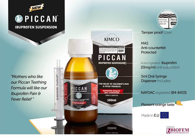 Piccan teething syrup for babies